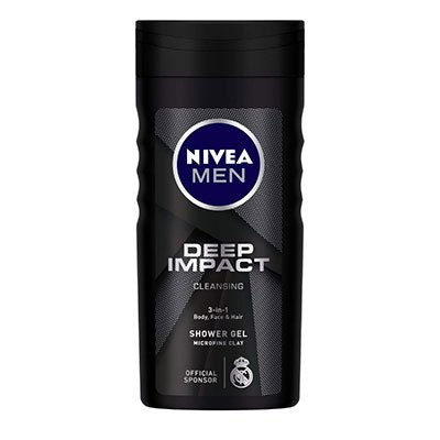  Nivea Men Deep Impact Shower Gel - 3-In-1, Body, Face & Hair 250 ml