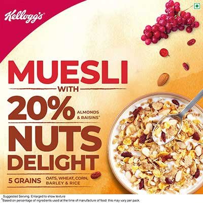  Kelloggs Muesli - With 20% Nuts Delight 500 g Pouch