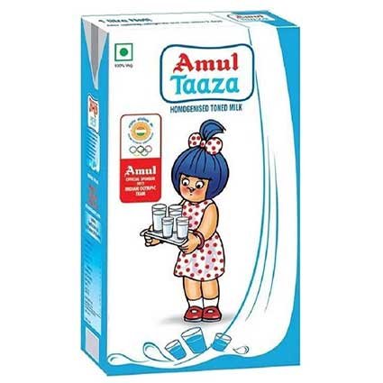  Amul Taaza Toned Milk 1 L Carton