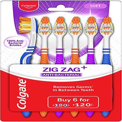  Colgate Toothbrush - ZigZag, Soft 6 pcs