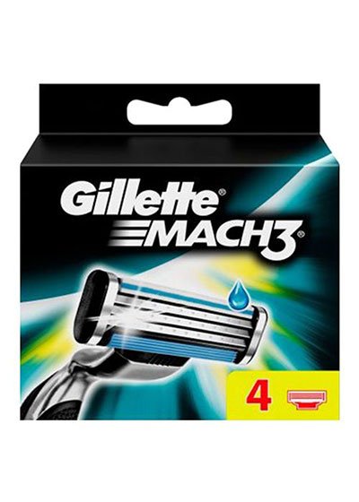  Gillette Mach3 - Manual Shaving Razor Blades Cartridge 4 pcs