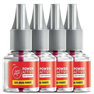  Good knight Power Activ+ - Mosquito Repellent, 60 Nights Jumbo Refill 45 ml ((Pack of 4))