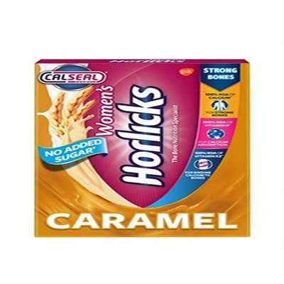  Horlicks Women's Horlicks Health & Nutrition Drink - Caramel Flavour, No Added Sugar 400 g Carton