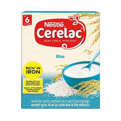  Nestle Cerelac Baby Cereal With Milk, Rice - From 6 Months 300 g Bag-In-Box