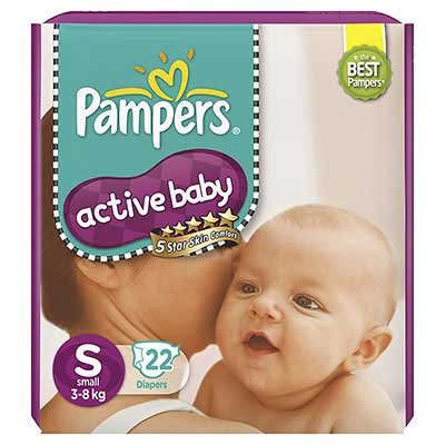  Pampers Active Baby Small (3-8 kg) - 22 Diapers 22 pcs