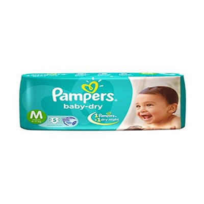  Pampers Baby Dry Medium (6-11 kg) - 5 Diapers 5 pcs Pouch