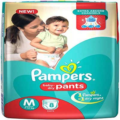  Pampers New Medium - 8 Diaper Pants 8 pcs