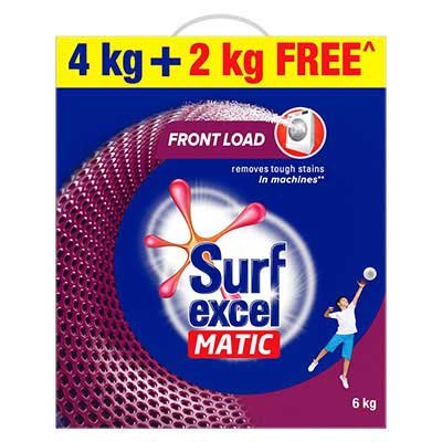  Surf Excel Detergent Powder - Matic, Front Load 4 kg (Get 2 kg Free)