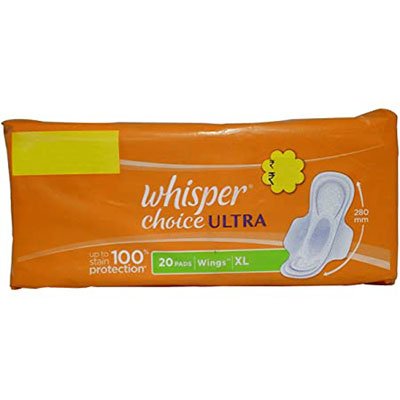  Whisper Sanitary Pads - Choice Ultra Wings Extra Large 20 pcs